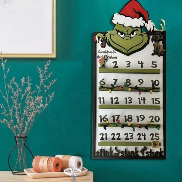 DR. Seuss Christmas Grinch Countdown Calendar Large Christmas Decor Holiday NIB - Picture 2 of 6
